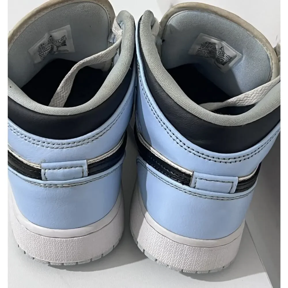 Nike Air Jordan 1 Mid GS Kids 3.5Y Ice Blue Youth Shoe 555112-401